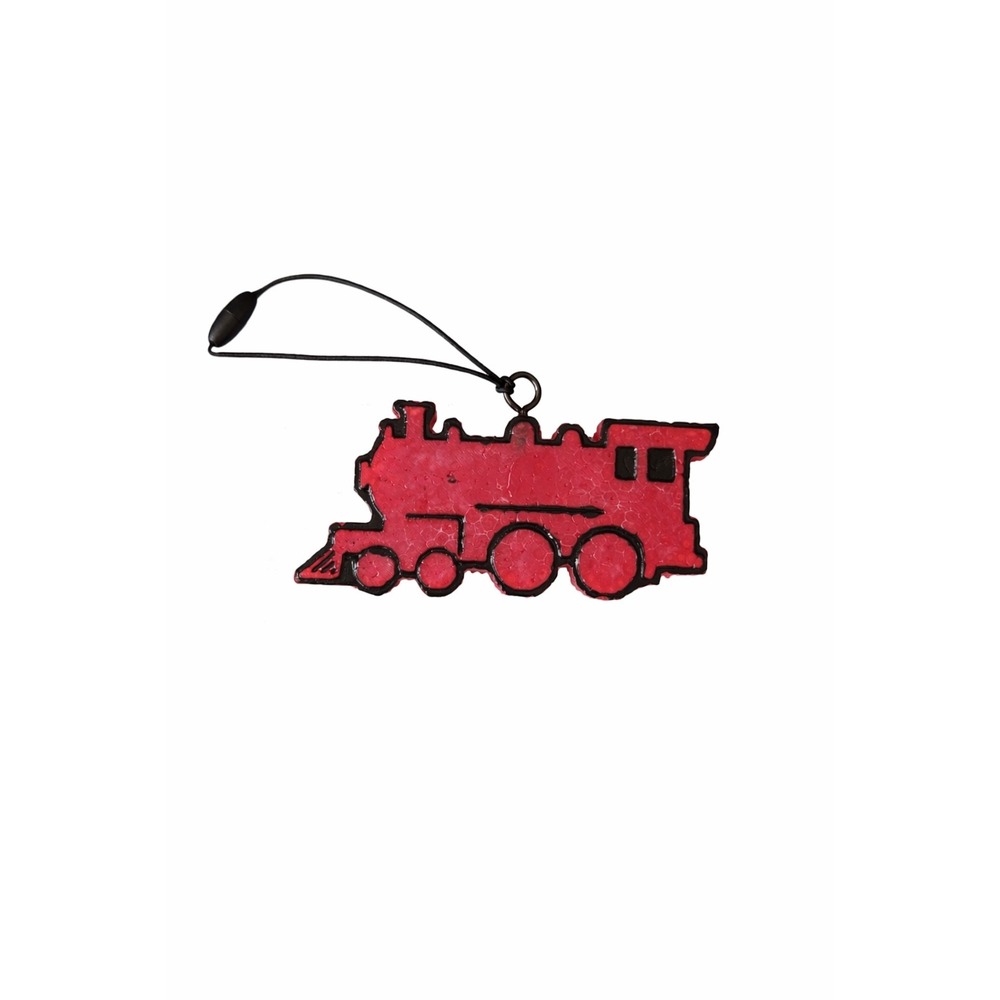 Handmade Train Car Air‎ Freshener Strawberry Leather Scent Red Locomotive